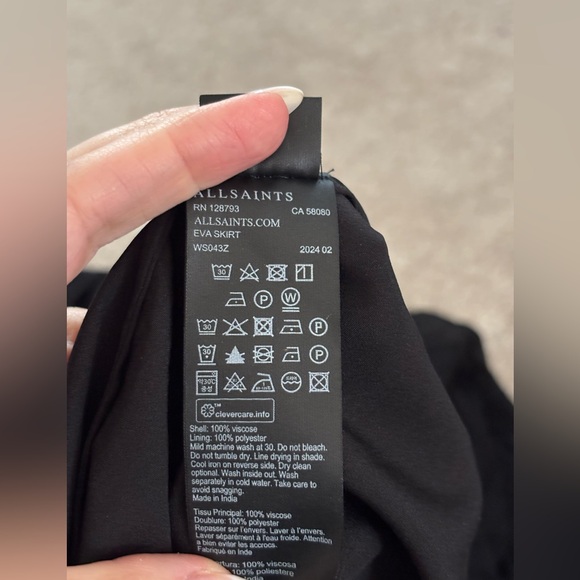 All Saints Black Eva Tiered‎ Midi Skirt - Picture 10 of 12